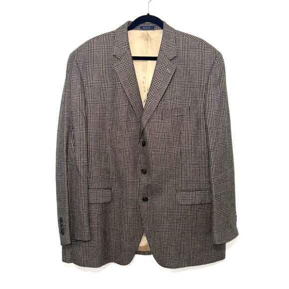 Ralph Ralph Lauren Wool/Cashmere Plaid Houndstooth Blazer - 48L